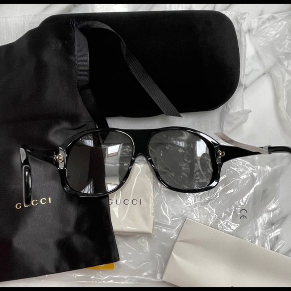 UNISEX GUCCI OVERSIZED PILOT AVIATOR SUNGLASSES - Picture 12 of 16